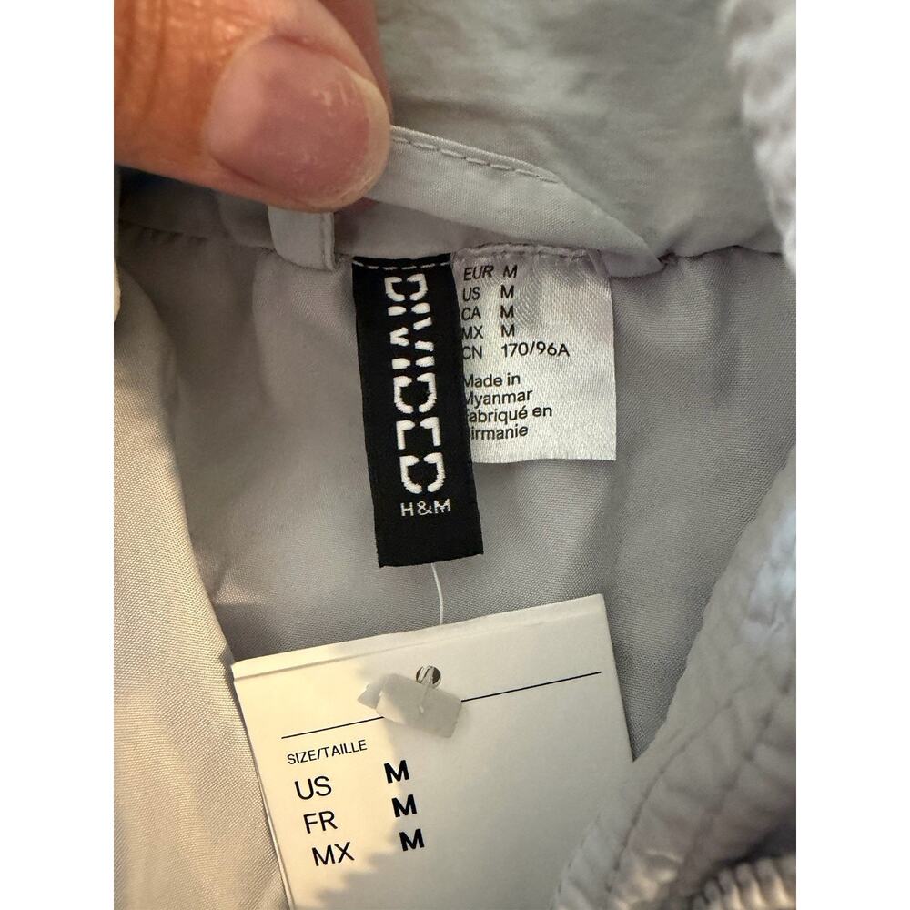 H&M NWT Divided Long Puffer Jacket hooded coat size Medium knee length gray - Picture 8 of 10
